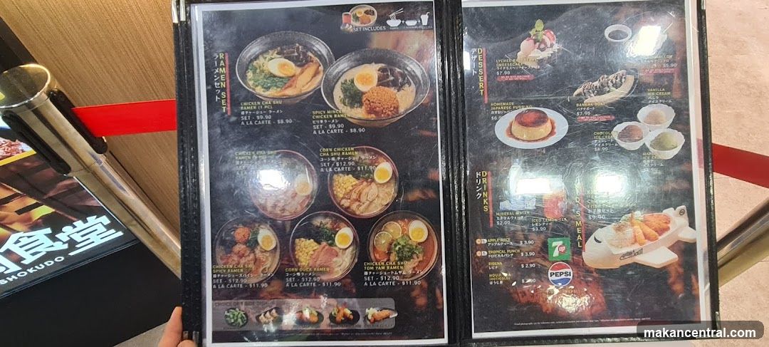 Ramen and Dessert Menu