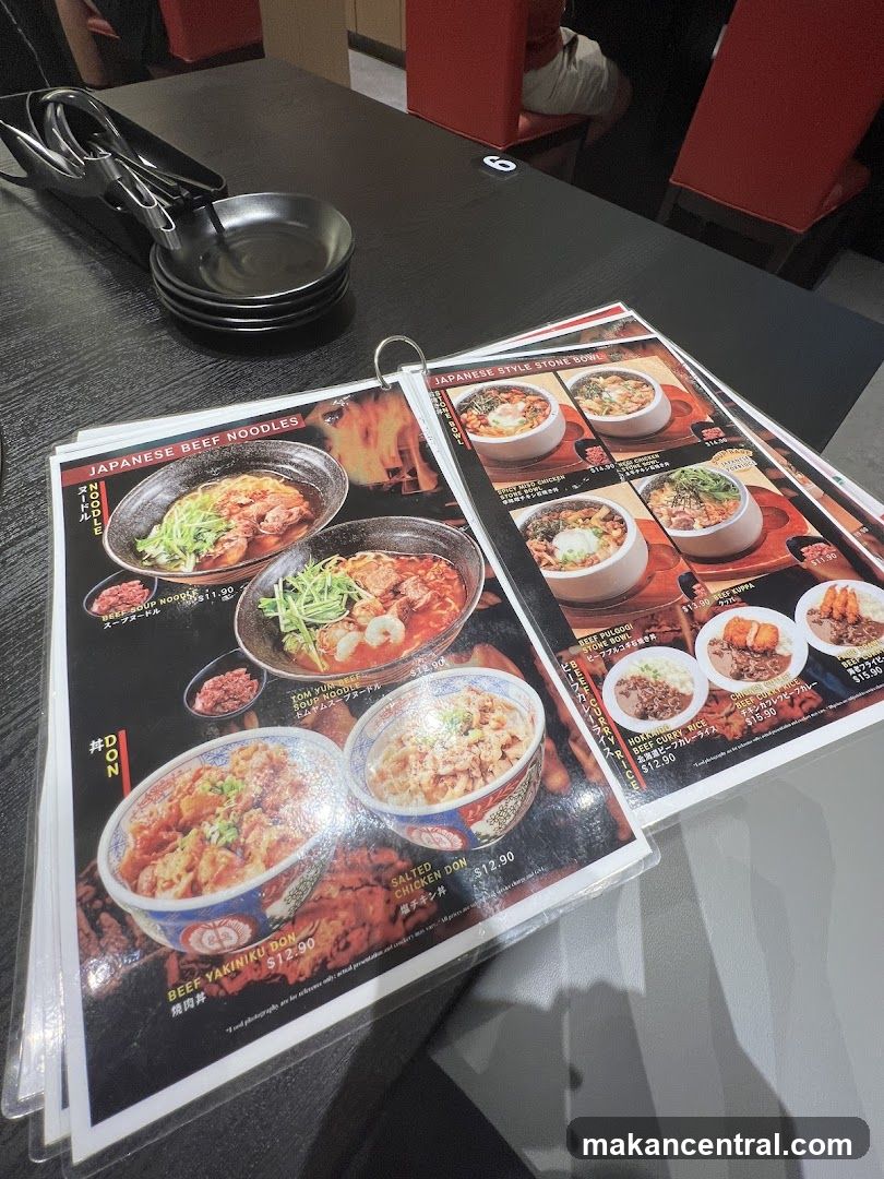 Japanese Noodle and Stone Bowl Menu
