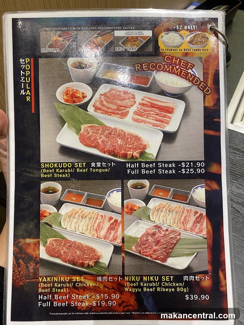 Shokudo Set Menu