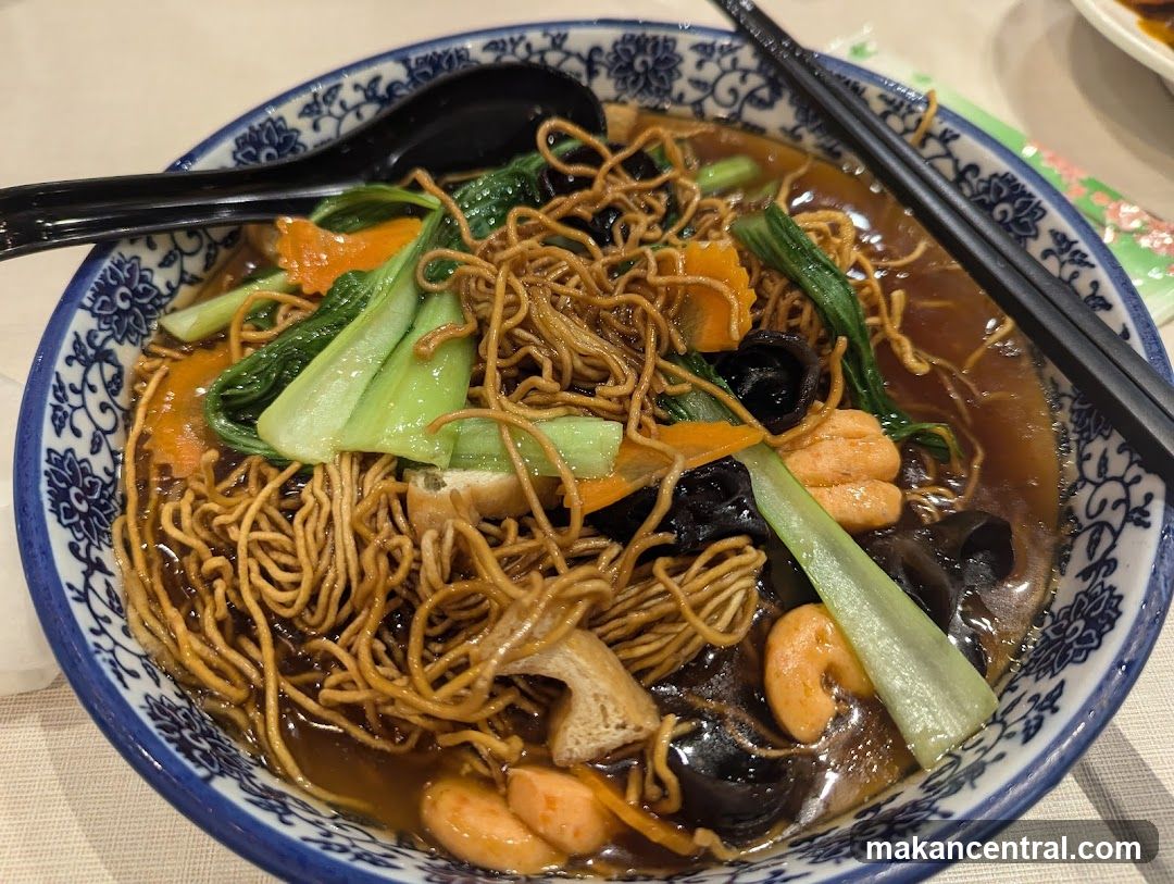 Noodle Dish in Blue-White Bowl