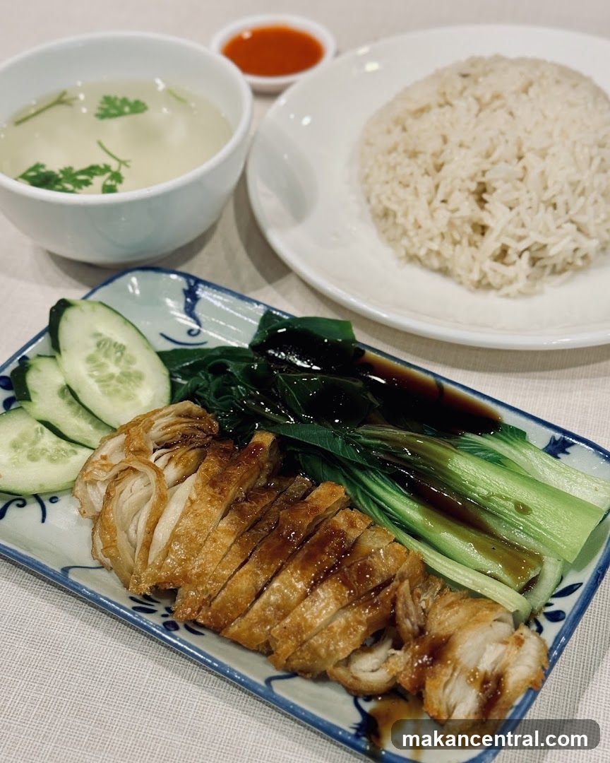 Food Plate with Rice, Soup, and Condiments