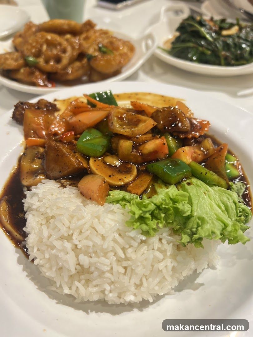 Dinner Plate with Rice and Stir-Fried Vegetables