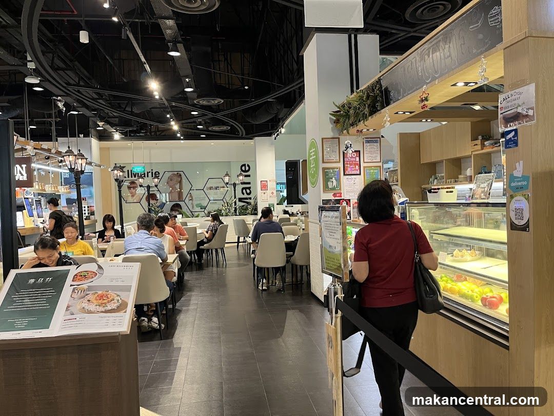 Interior of a food court or café