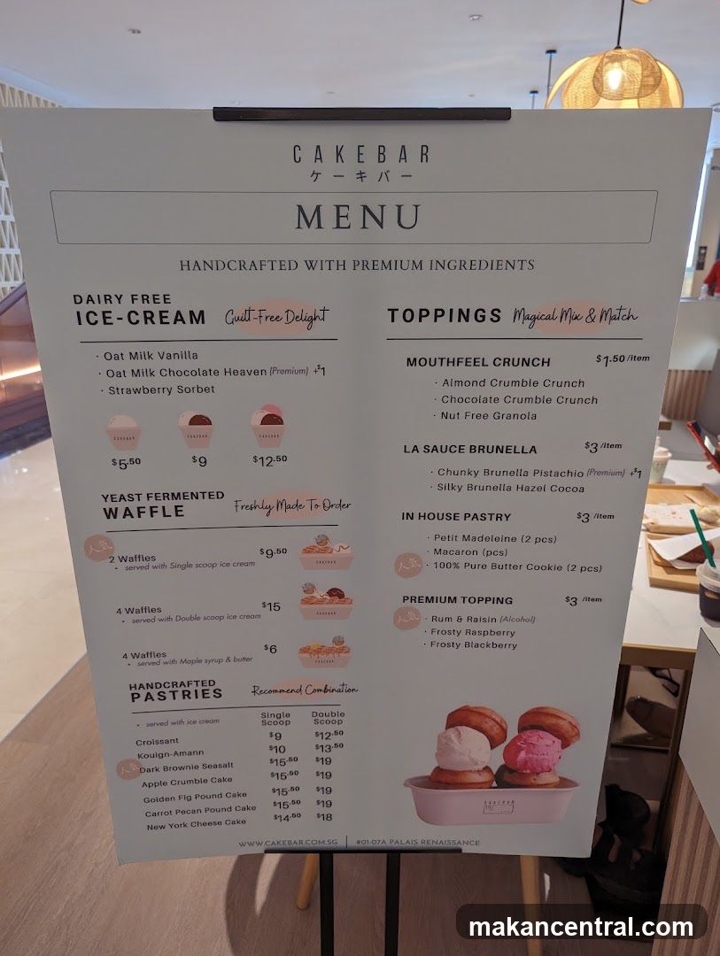 Cake Bar Menu