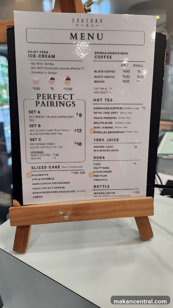 Cakebar Menu