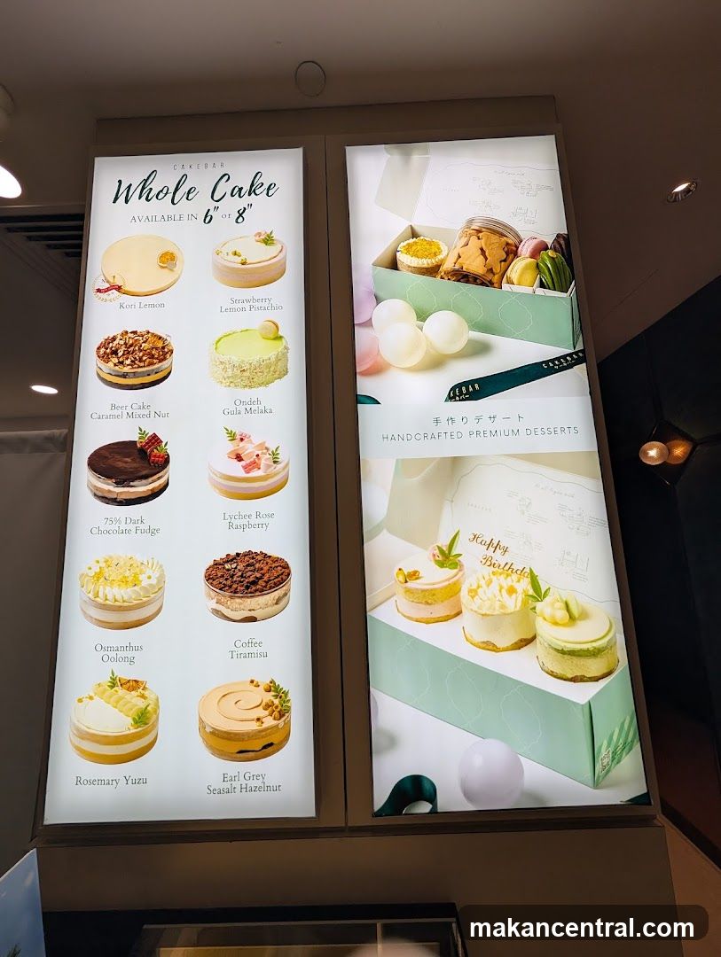 Cakebar Whole Cake Menu