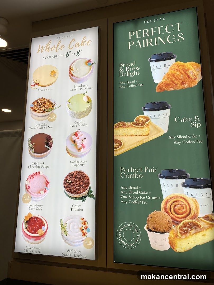 Cakebar Menu Display