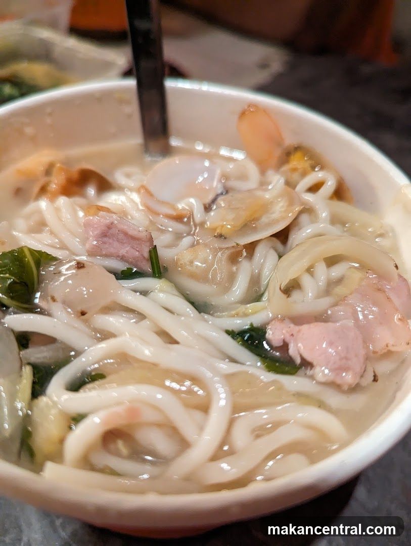Close-up of noodle soup