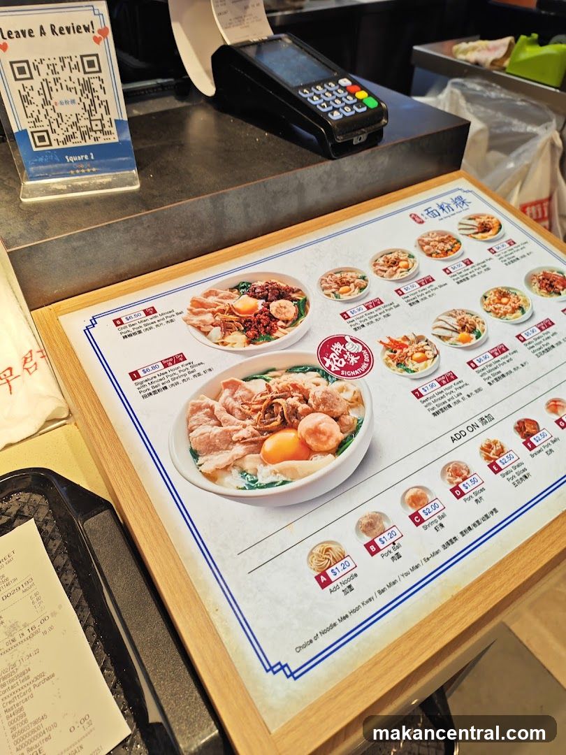 Noodle Shop Menu