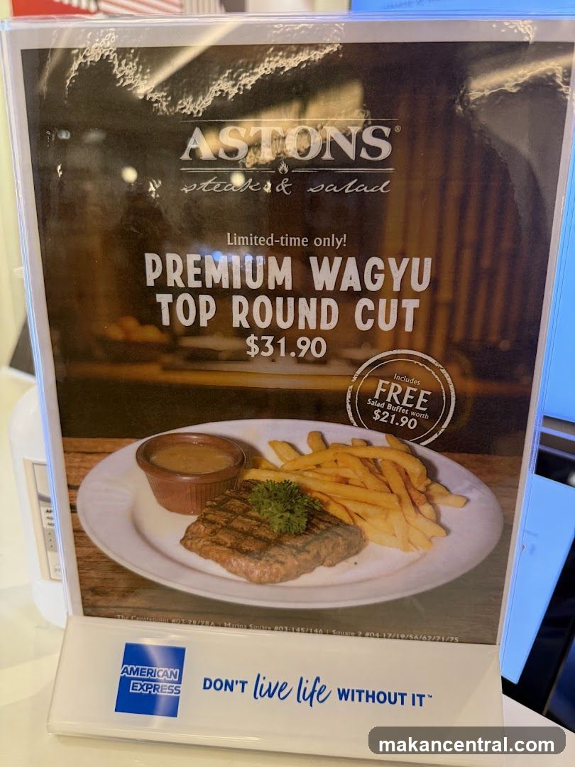 Aston's Steak & Salad Promotion Sign