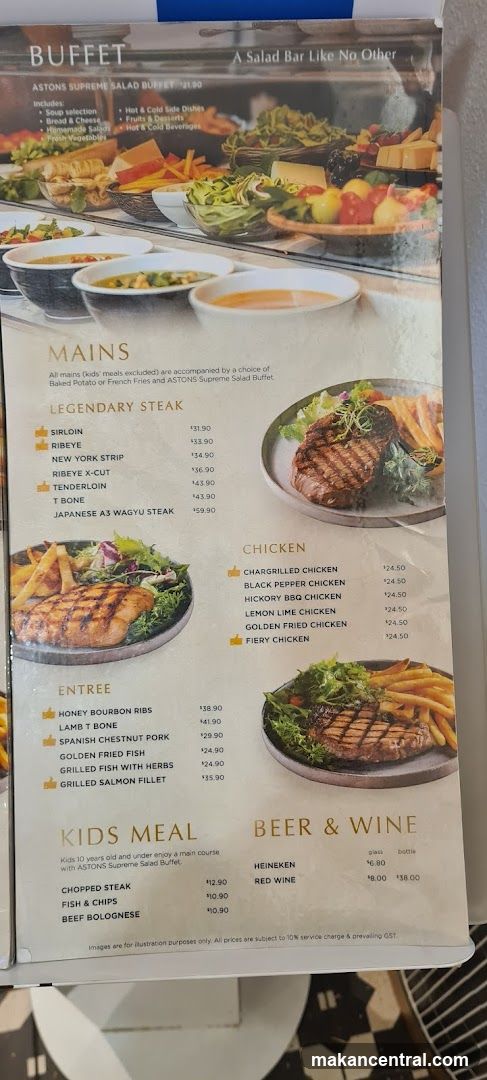 ASTONS SUPREME SALAD BUFFET Menu