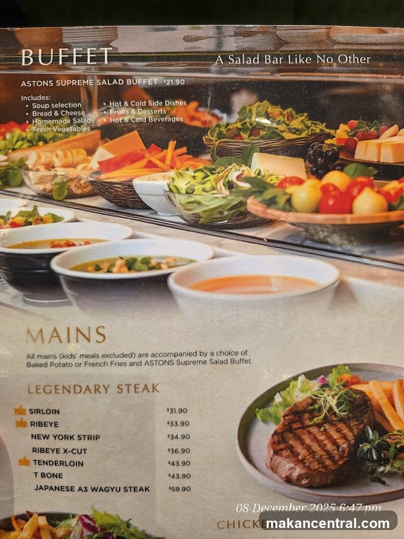 Aston's Supreme Salad Buffet Menu