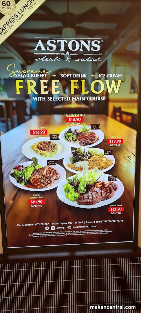 Aston's Steak & Salad Express Lunch Promotion Poster