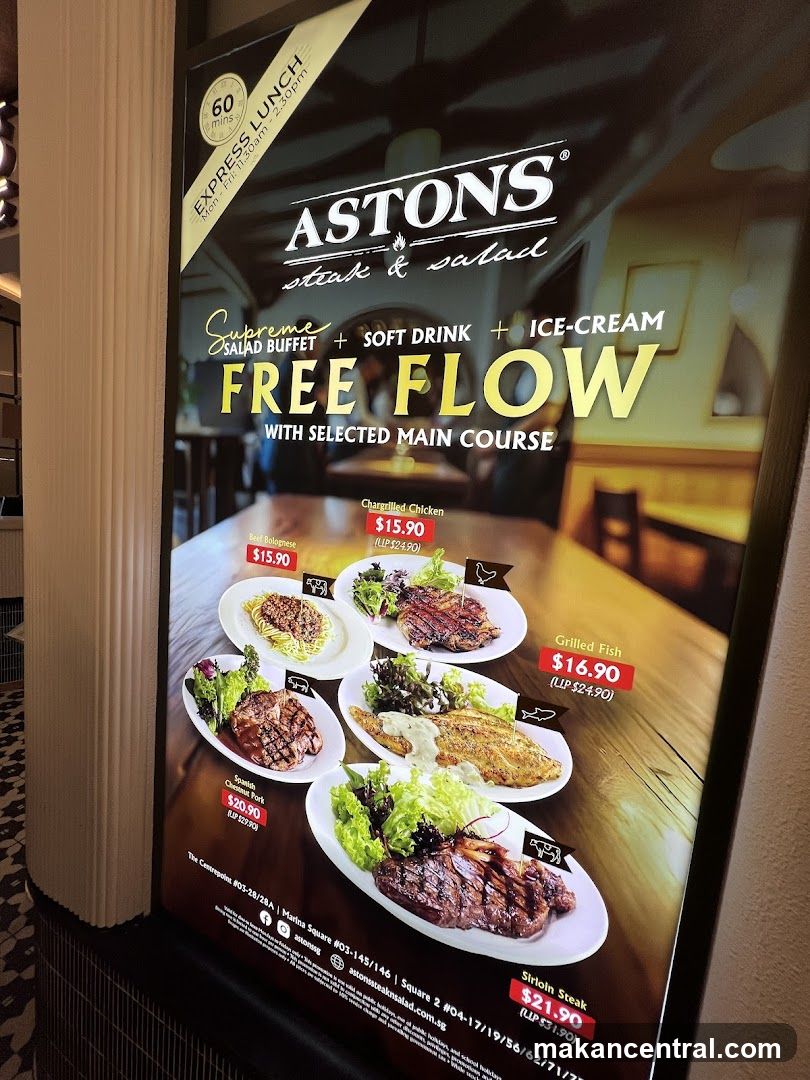 Aston's Steak & Salad Promotional Poster