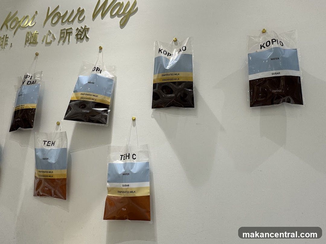 Wall Display of Coffee and Tea Blends