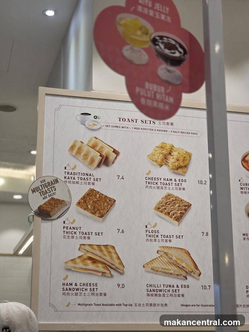 Toast Sets Menu