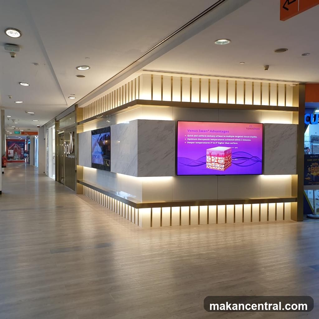 Interior of shopping mall corridor