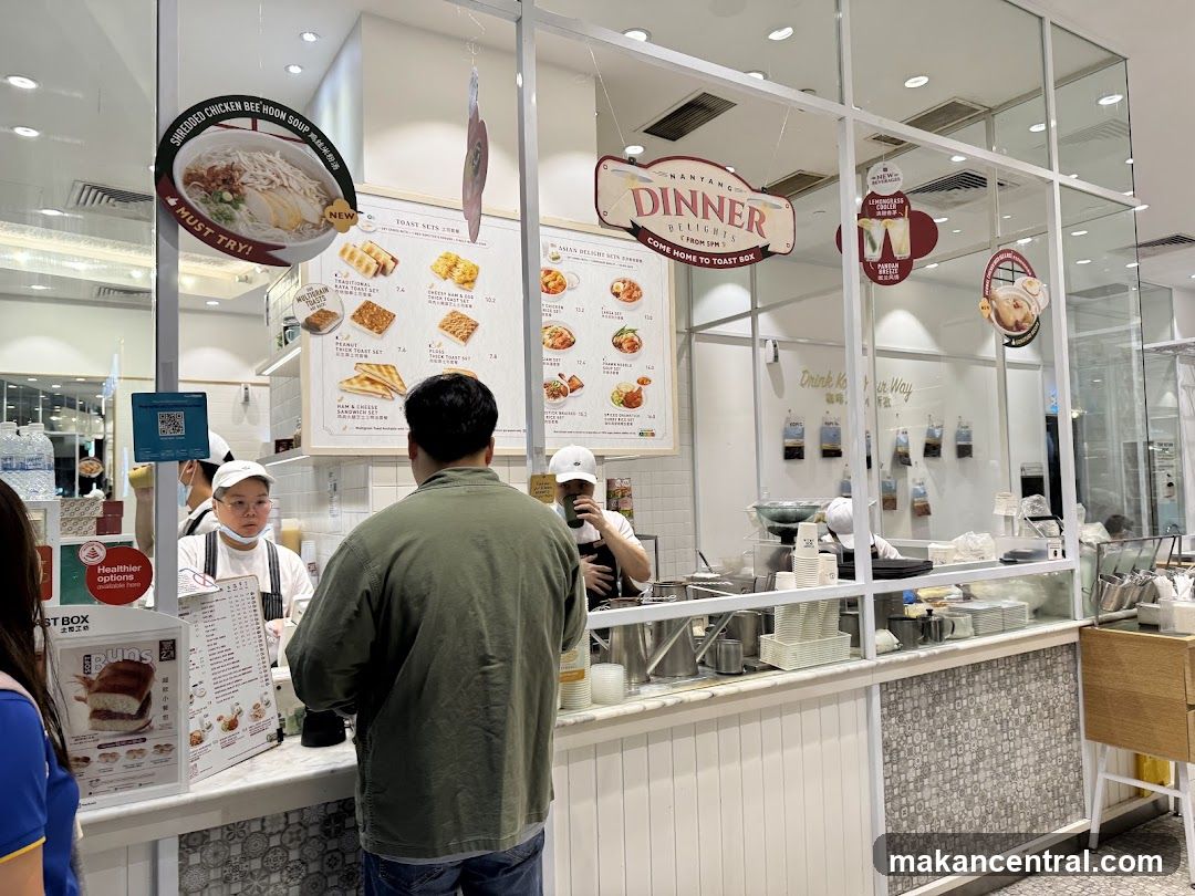 Inside a food stall counter area