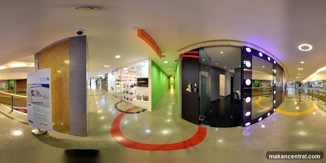 Interior mall corridor view