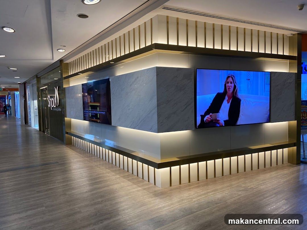 Interior of shopping mall corridor
