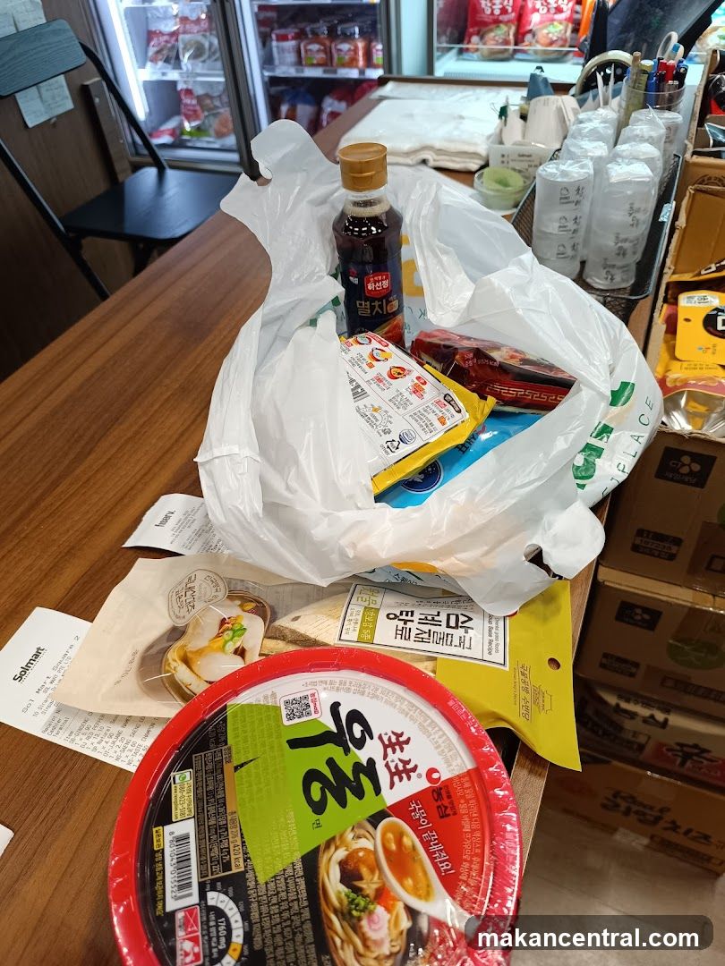 Store Interior with Purchased Items