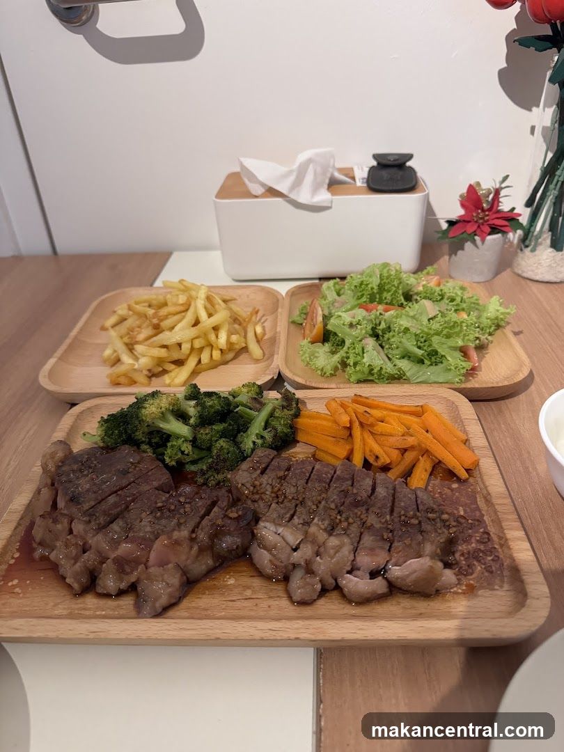 Food Display on Wooden Platter