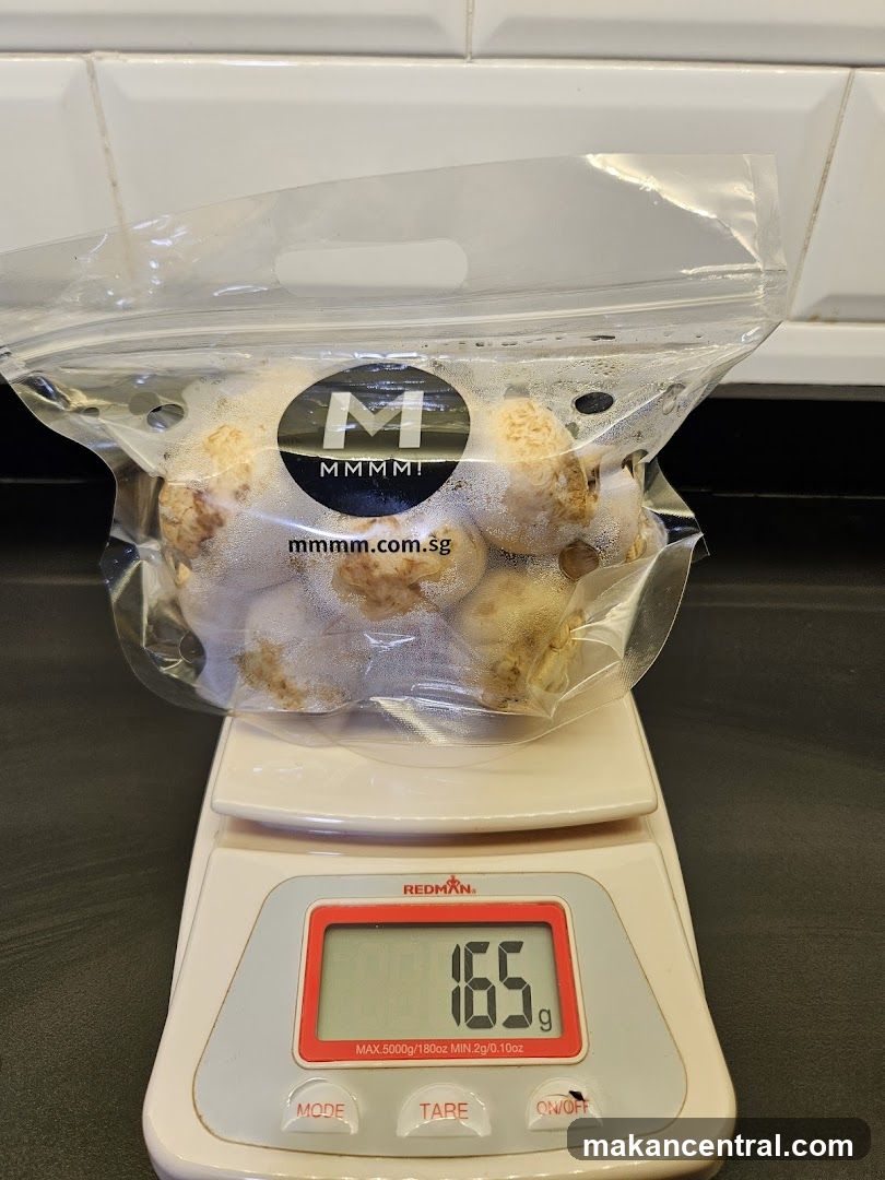 Frozen Mushrooms on Digital Scale