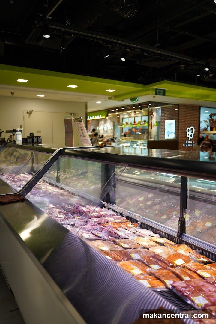 Meat section in supermarket