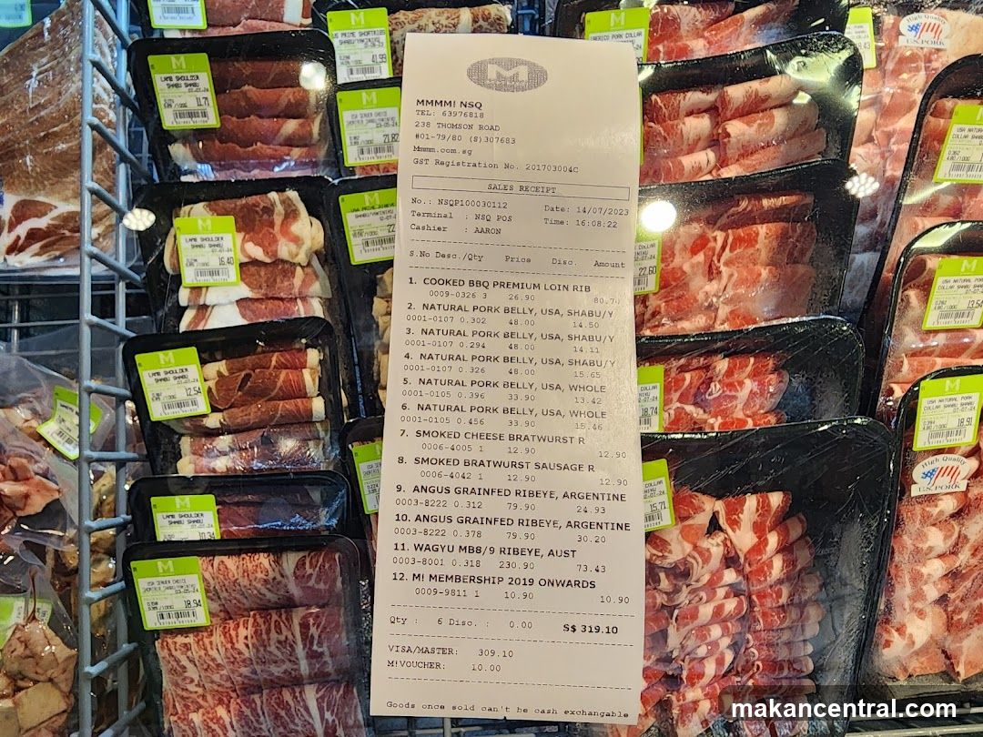 Receipt and Meat Display
