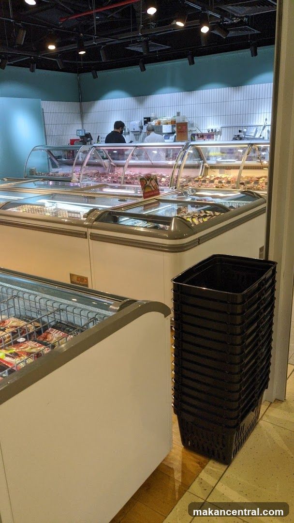 Interior of a grocery store section