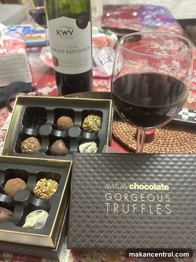 Table Setting with Wine and Truffles