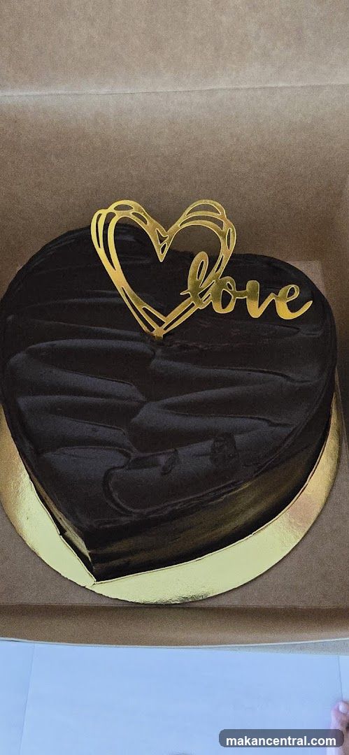Chocolate Cake with Heart Decoration