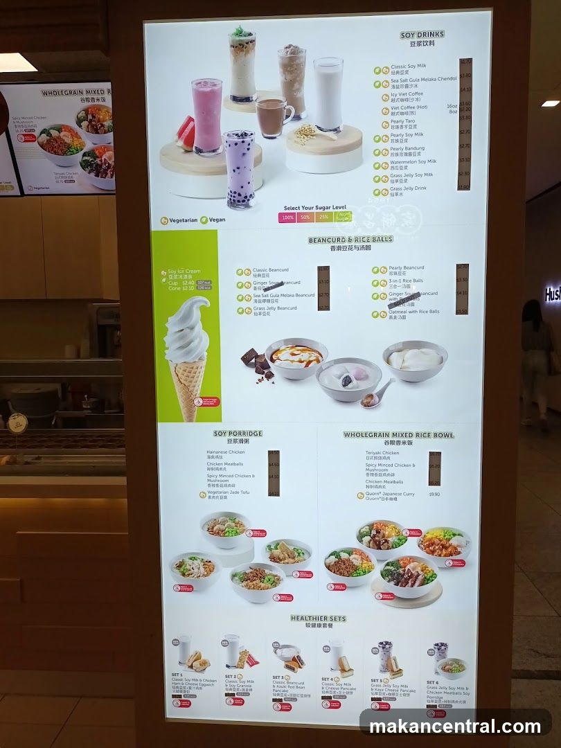 Soy Drinks & Bowls Menu