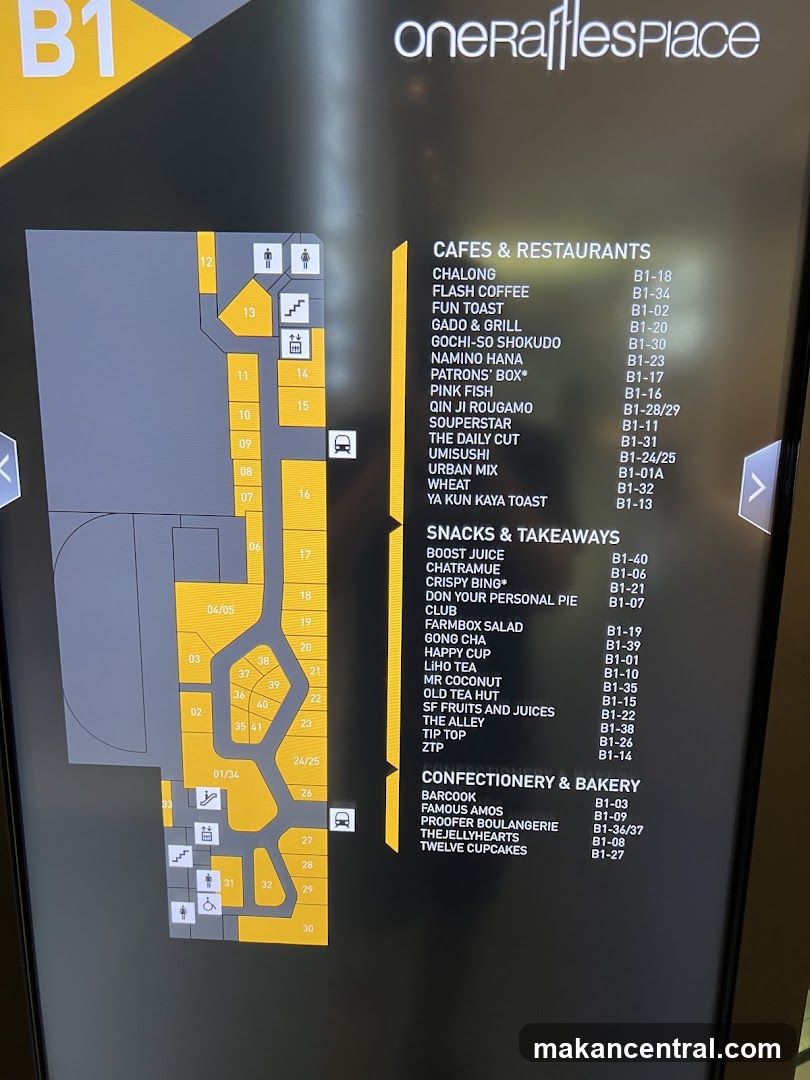 One Raffles Place B1 Level Map