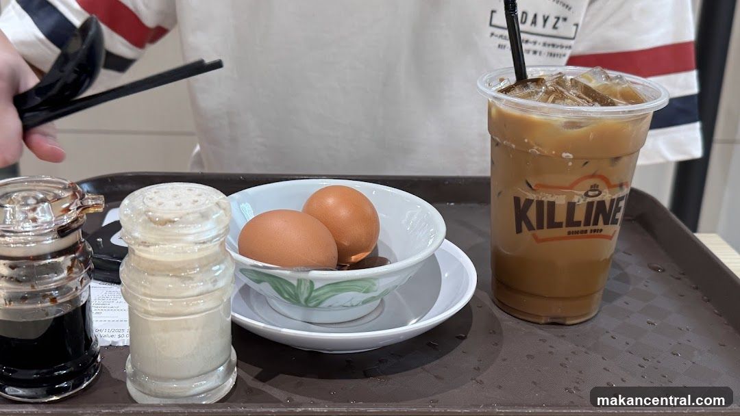 Food and drink on tray