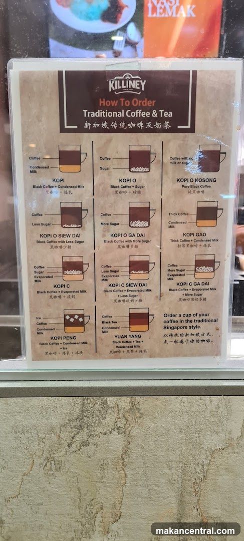 Ordering Instructions at Killiney Coffee Shop