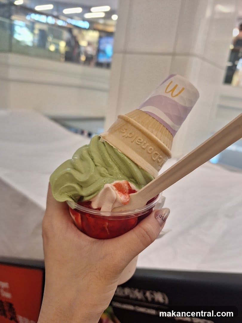 Hand holding ice cream dessert