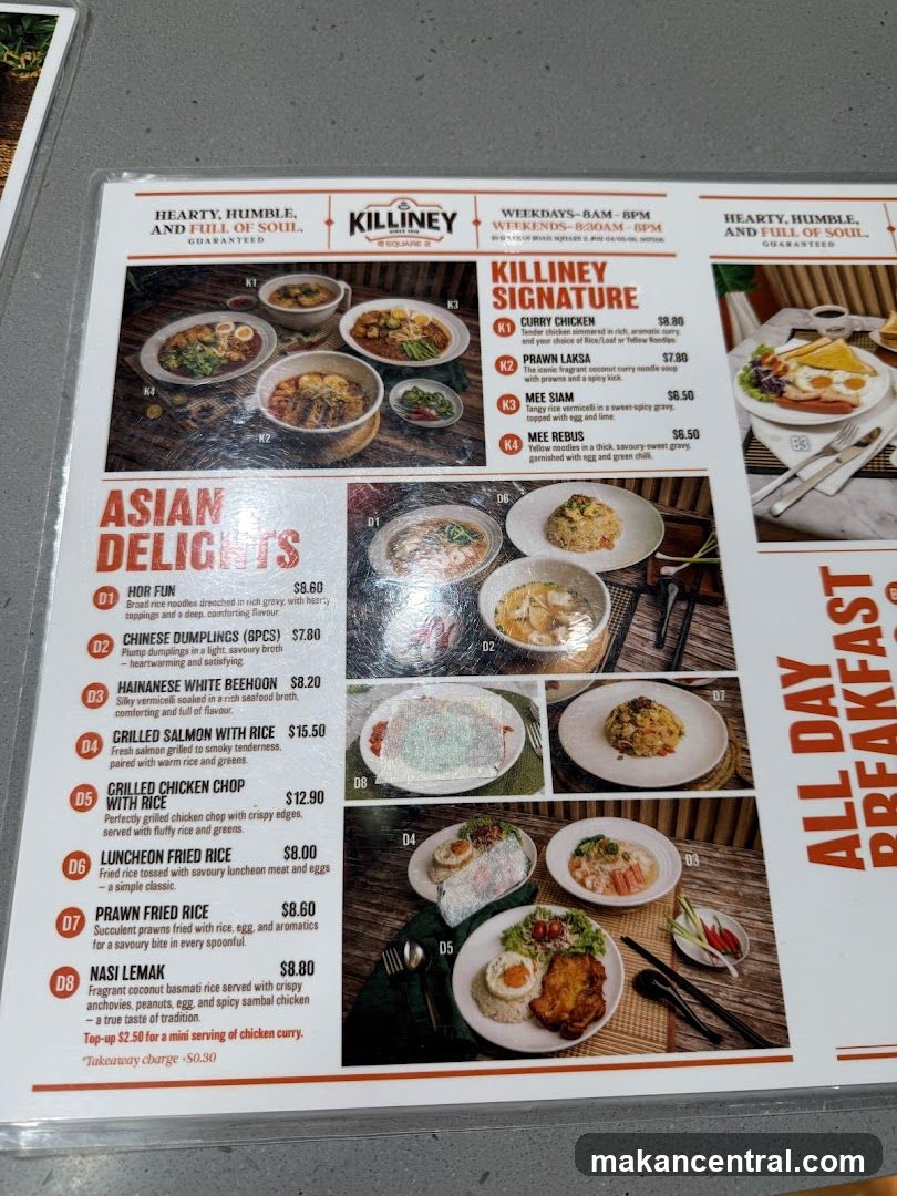 Killiney Signature Menu