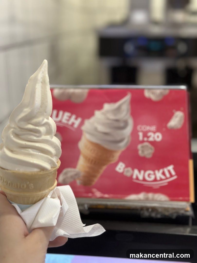 Soft Serve Ice Cream with Promotional Sign