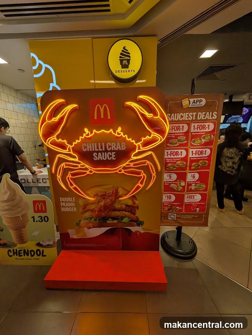 McDonald's promotional display inside a restaurant