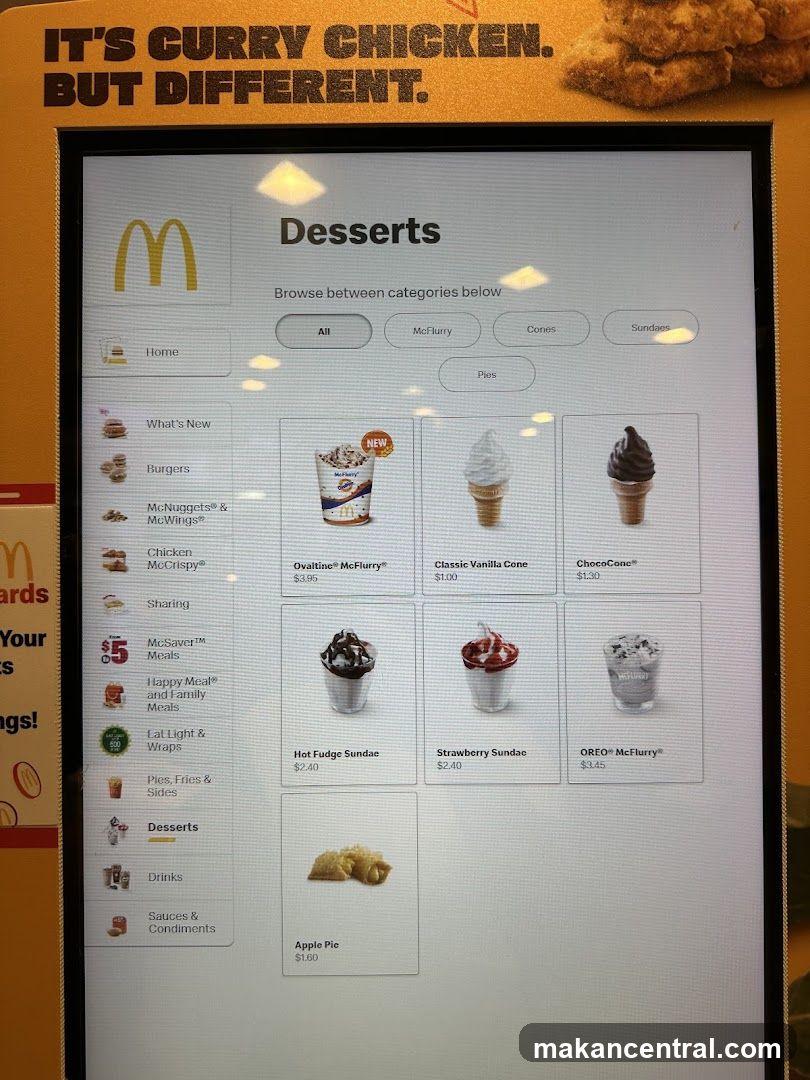 McDonald's Desserts Menu