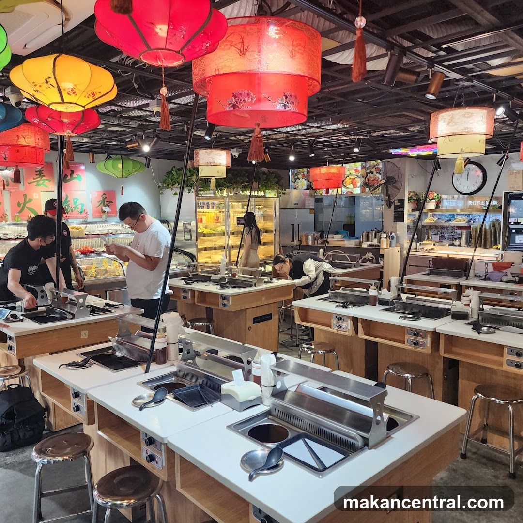 Interior of a hot pot restaurant