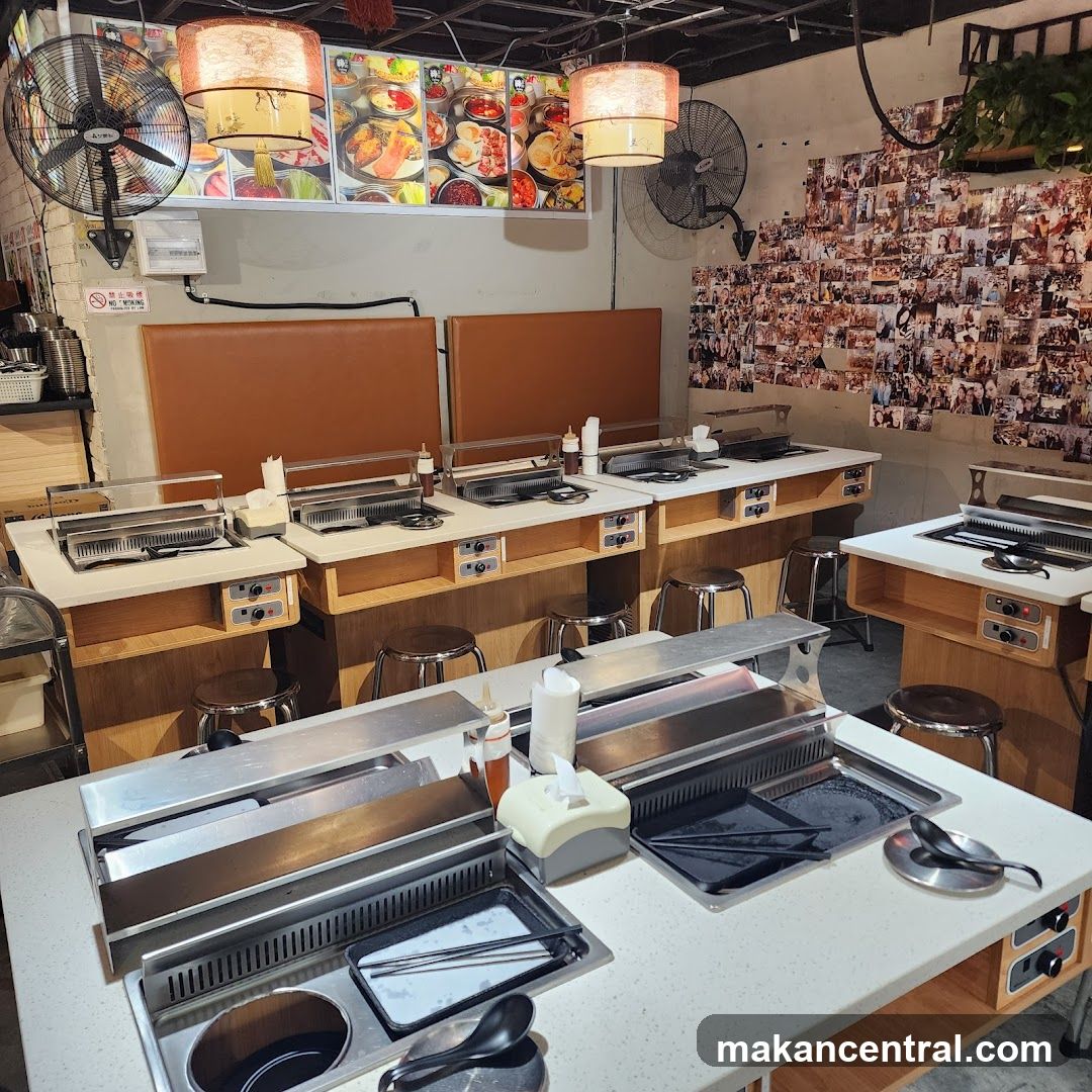 Restaurant Interior with Hot Pot Stations