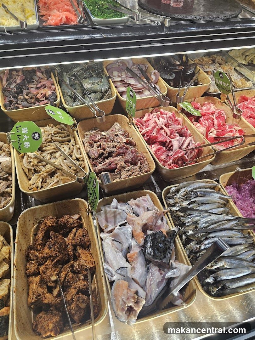 Seafood and meat display