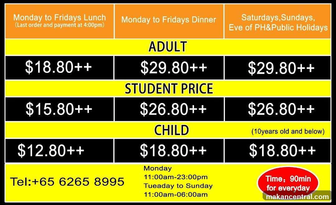 Restaurant Price List