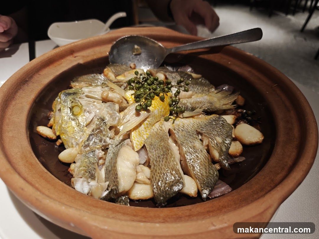 Dish in clay pot