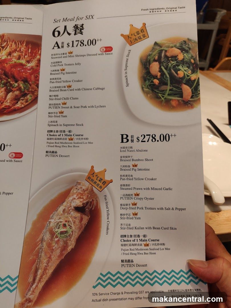 6-Person Set Meals Menu