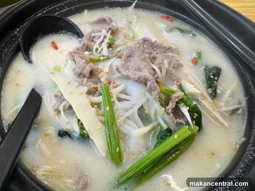 Serving of hot pot soup
