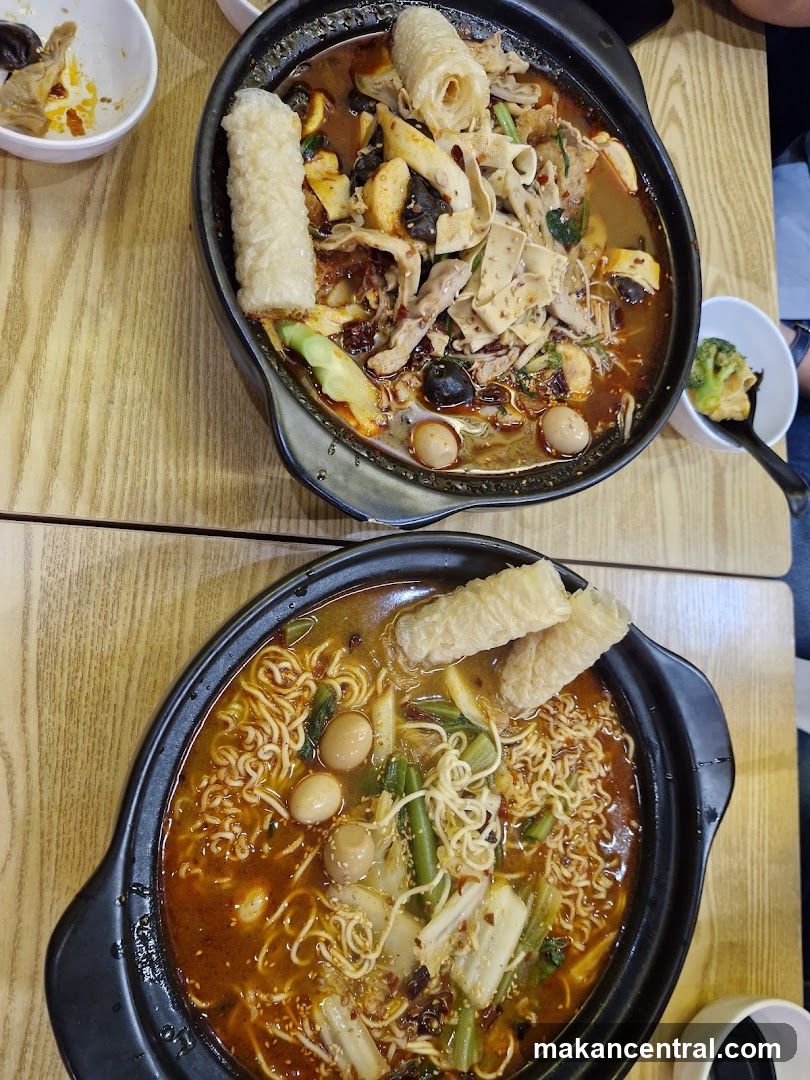 Table with two hot pots
