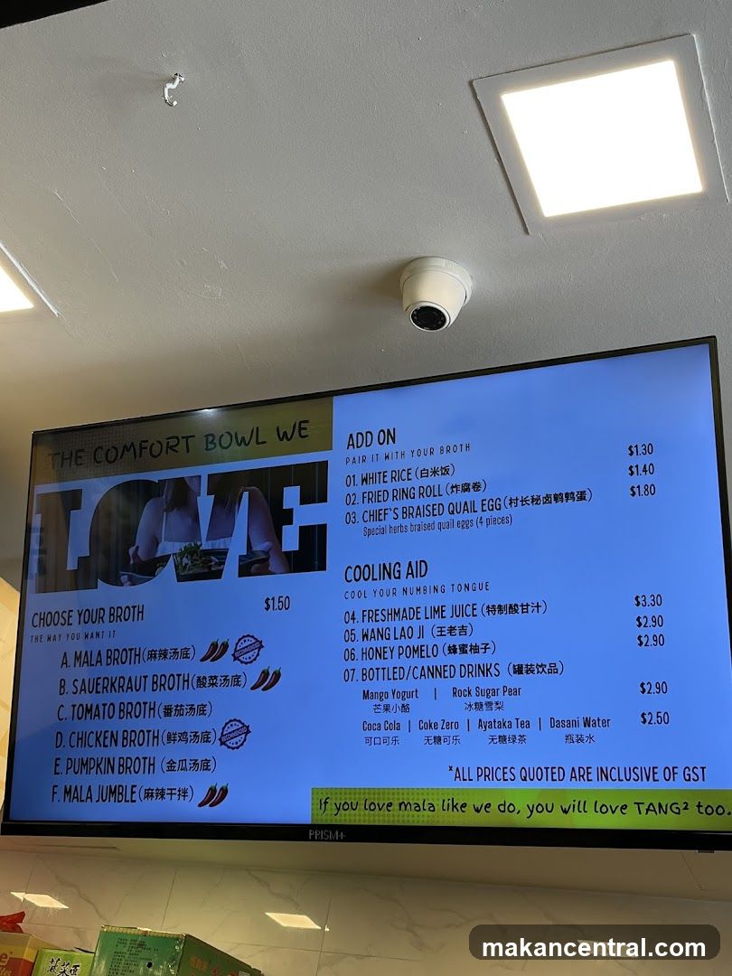 Comfort Bowl Menu